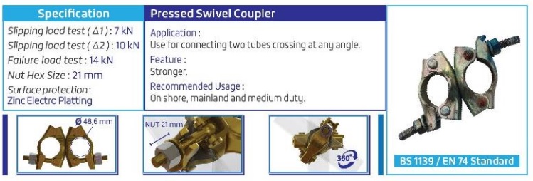 PRESSED SWIVEL COUPLER